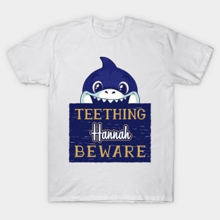 Hannah - Funny Kids Shark - Personalized Gift Idea - Bambini T-Shirt